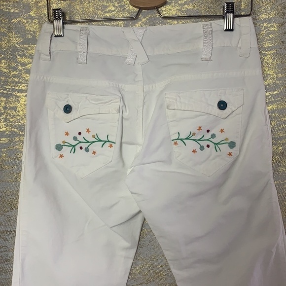 VIA Delle Rose White 100% Cotton Cropped Capris Size S - Picture 8 of 13